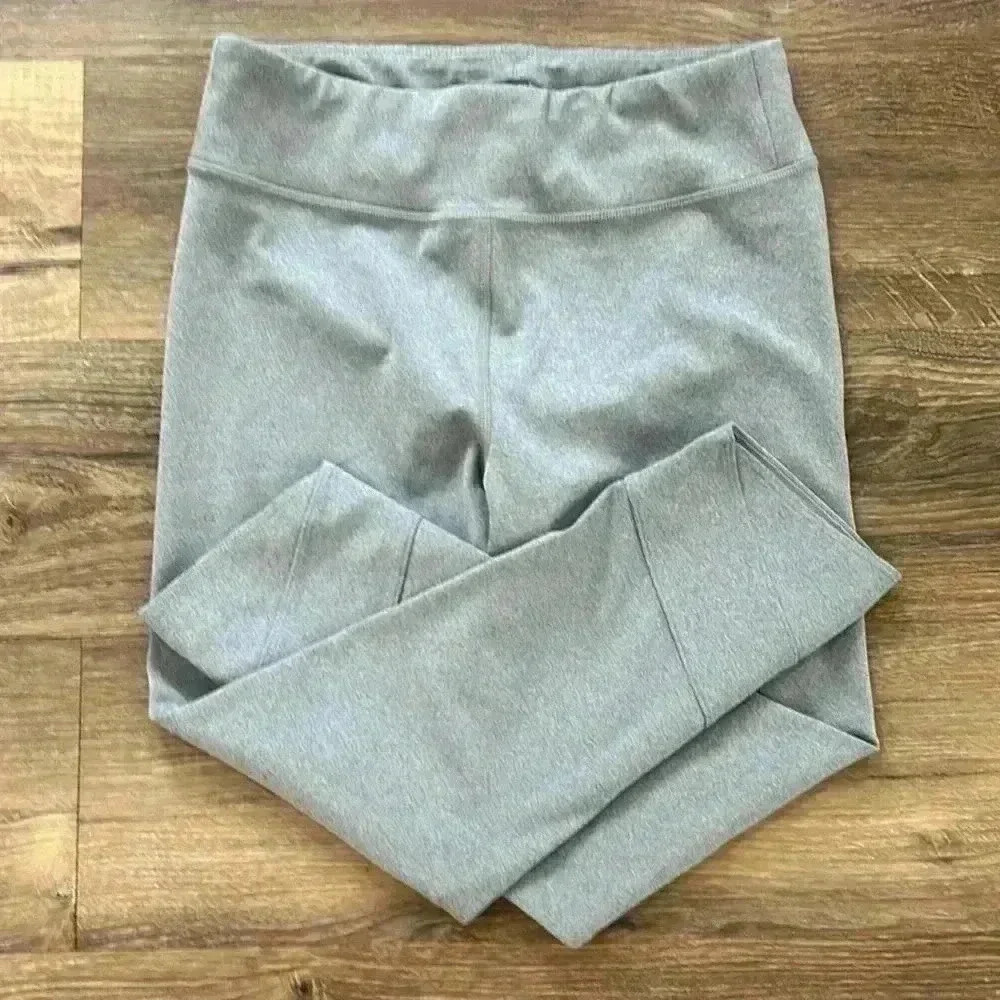 ATHLETA GIRL Size XL 14 Heather Gray On Pointe Cross Hem Capri Leggings RN54023 - Picture 2 of 9